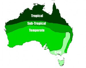 In Australia there are three to four different climates