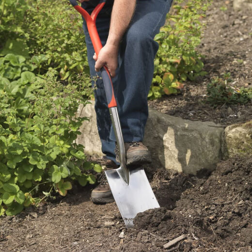 Garden spades, being sharper, are used for edging, digging trenches or even slicing roots.