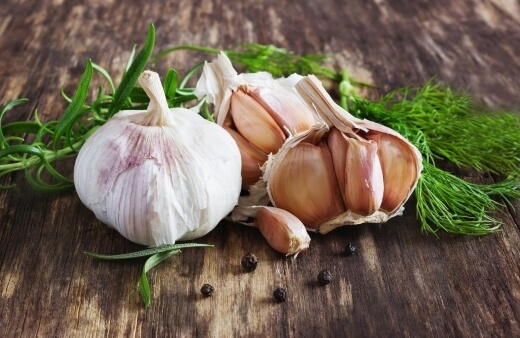 Garlic will help drive mosquitoes out of your kitchen or patio area and deter them from biting you