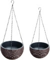 Foraineam 2-Pack Dual-pots Hanging Balcony Planters
