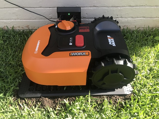 Worx Landroid robot lawnmower charging