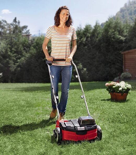Einhell Cordless Scarifier and Aerator provides easy lawn maintenance without having to trail a cord behind you