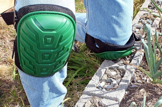 Garden knee pads, are generally made from soft foams and covered in washable fabric