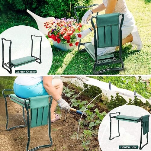 Rainbean Garden Kneeler Seat is incredibly durable and easily holds up to the occasional bash with a wheelbarrow