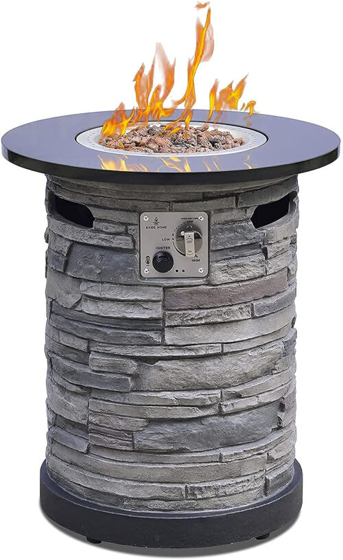 BAIDE HOME Outdoor Gas Propane Fire Pit Table
