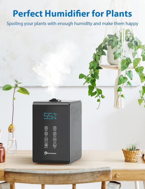 Elechomes 5.5L Top Fill Warm and Cool Mist Humidifier's massive 5.5L water tank means that for 1hr per day of misting, you can get nearly two months from a single tank
