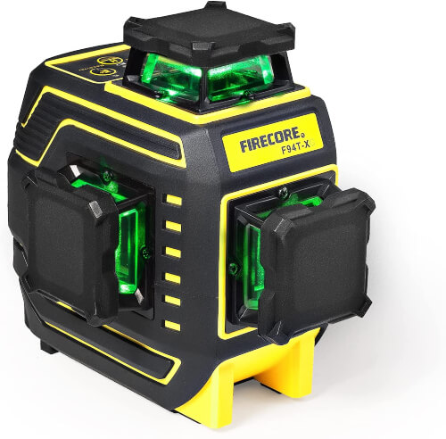 Firecore 3 X 360 Green Self leveling Laser Level gives precise levels on 3 different planes