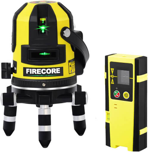 Firecore 4V1H 5 Green Beam Self Leveling Cross Line Laser Level