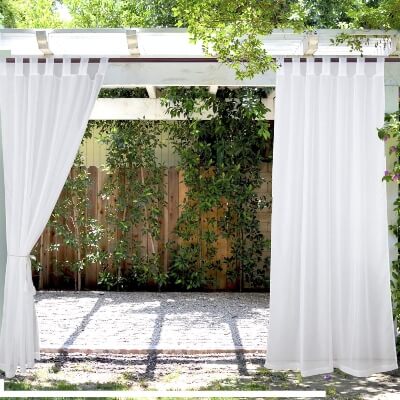 LIFONDER Outdoor Sheer Curtain Panels Patio Blinds