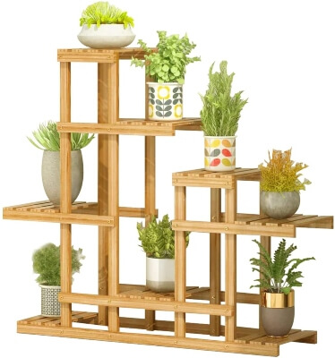 6 Tier Bamboo Plant Stand Flower Pot
