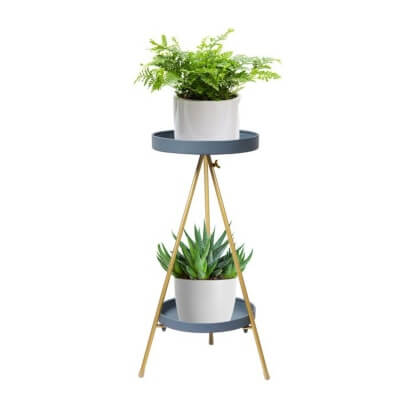 Metal Flower Plant Stand 2 Tiers