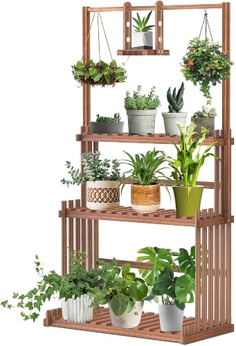 Wood Plant Ladder Shelf Hanging Plant Stand