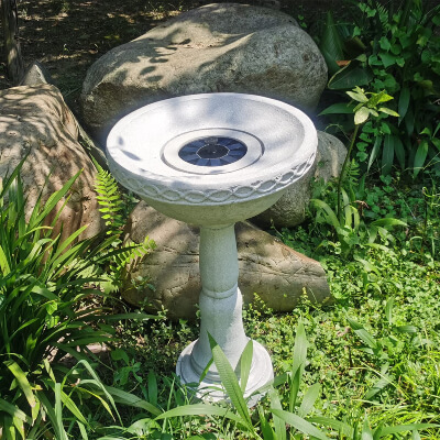 OUTOUR Water Fountain Simple Style with Solar Power Resin Garden Decor