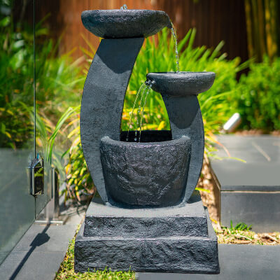 PROTEGE Solar Water Fountain Feature Outdoor Garden LED Lights