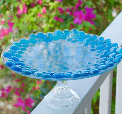 Tapered Candle Holder Mosaic Bird Bath by Dollar Tree