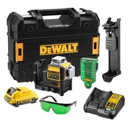 DeWalt DCE089D1G-XE 3 x 360° Green Beam Line Laser Level