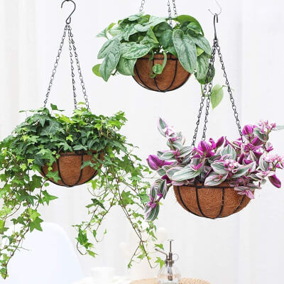 VIYAGOOL Hanging Planter Basket with Chain and Coconut Shell Liner from OUSHUNRUI-AU