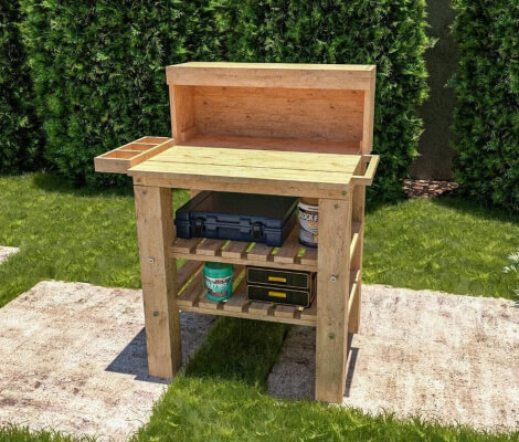 DIY Potting Bench Build Plans by PlansDIYs