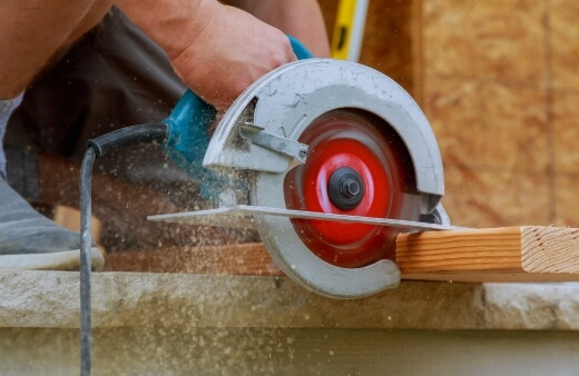 Circular Saw is a powerful tool with a round blade that spins quickly and is held in place by a clamp
