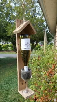 DIY Wine Bottle Bird Feeder