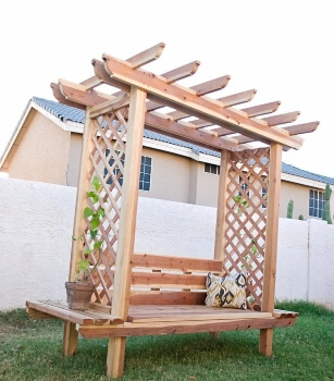 Outdoor Bench with Arbour Built Plan