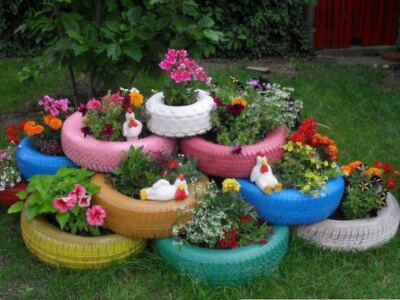Tire Flower Beds