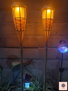 91Essential Synthetic Bamboo Solar Tiki Torches
