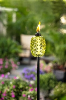 TIKI Green Pineapple Convertible Glass Torch