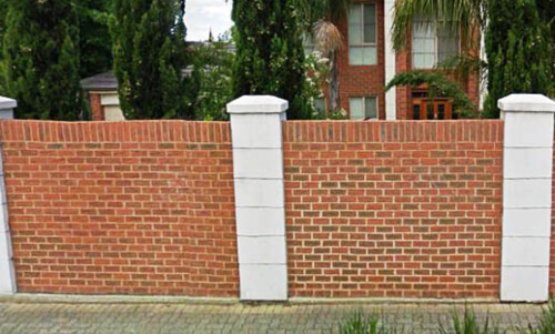 Brick fencing is durable and low maintenance