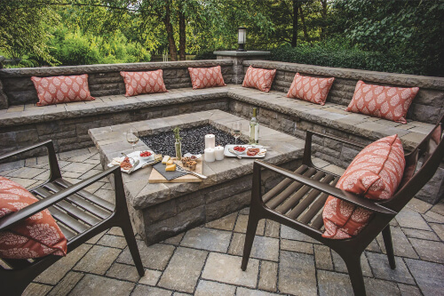 Fire Pit with Built-In Seating