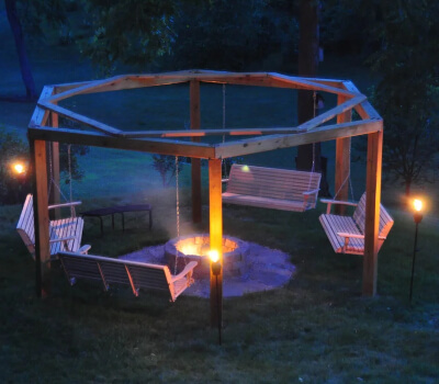 Fire Pit with Swings