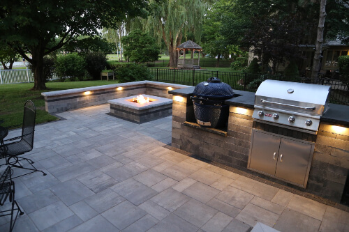 Outdoor Kitchen with Fire Pit