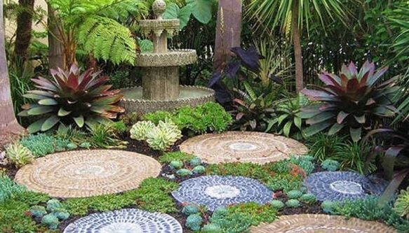 Stepping Stones with Mosaic Designs