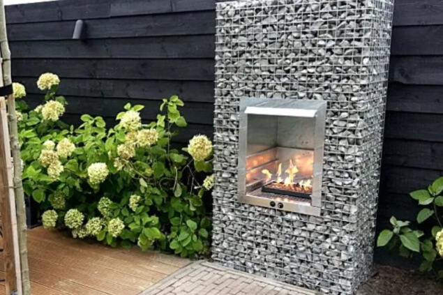 Gabion Outdoor Fireplace