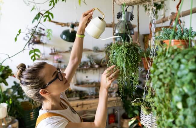 Watering plants in containers