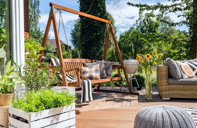 Patio with Swing Seating
