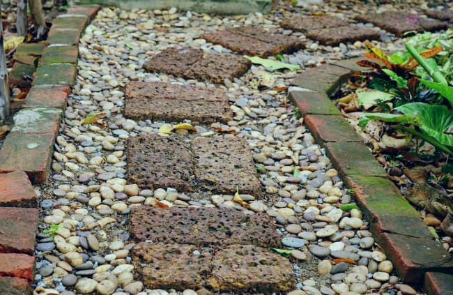 Recycled Brick Stepping Stones