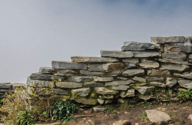 Stacked Garden Stone Wall