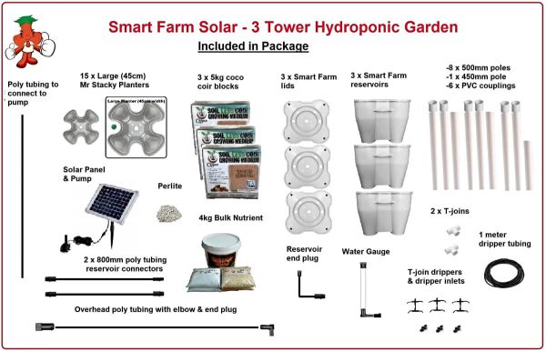 Mr Stacky Solar 3 Hydroponic Tower Garden Kit