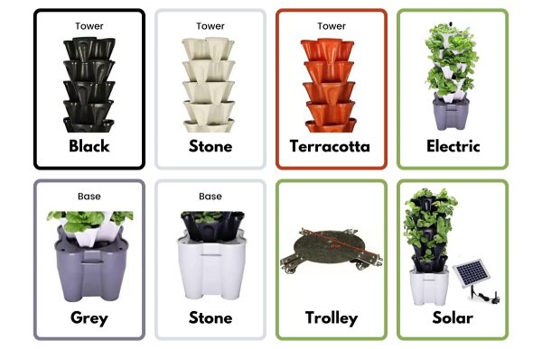 Smart Farm Hydroponic Tower Garden Colours and Optional Extras