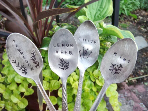 Silver Spoon Plant Tags