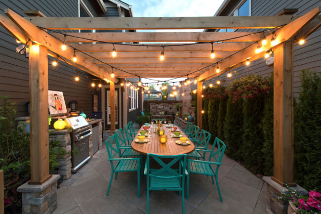 Pergola with String Lights