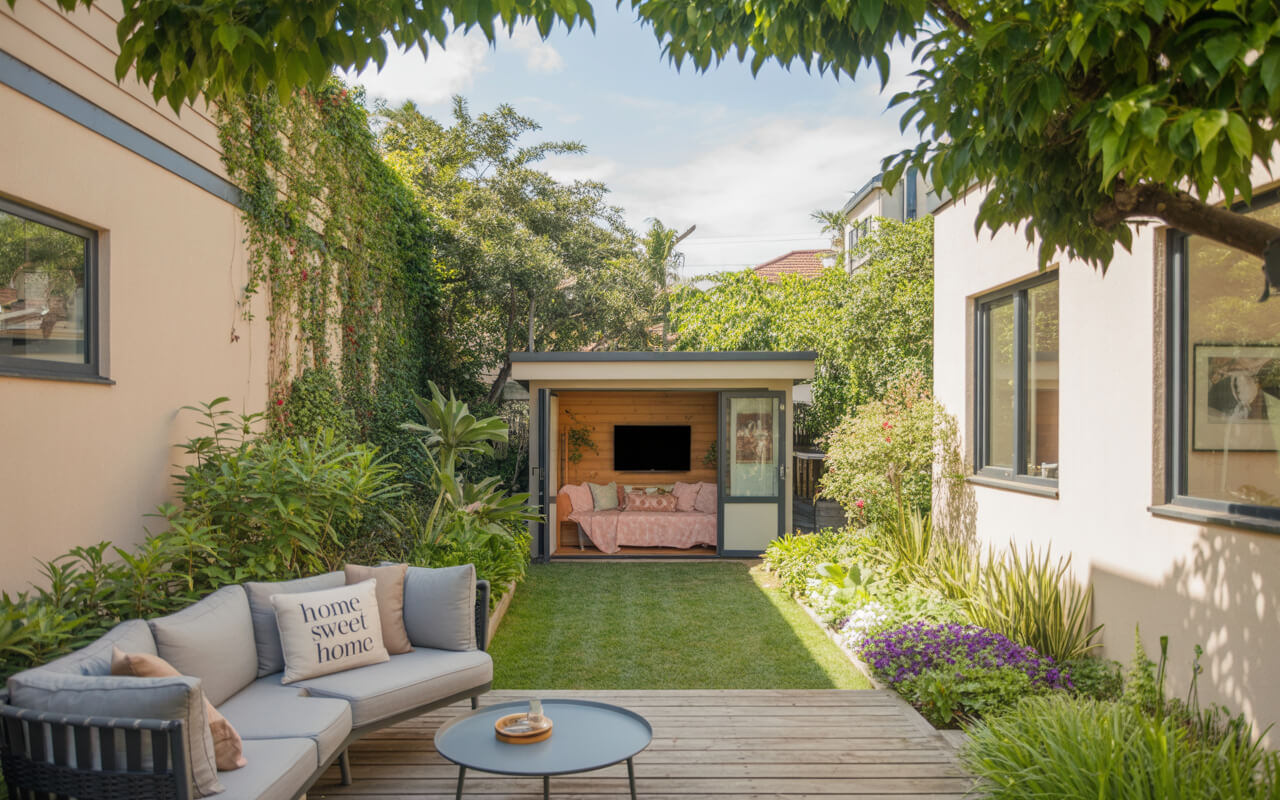 A deck designed with the garden in mind creates a welcoming space to relax, entertain, and connect with nature turning the outdoors into a true extension of your home.