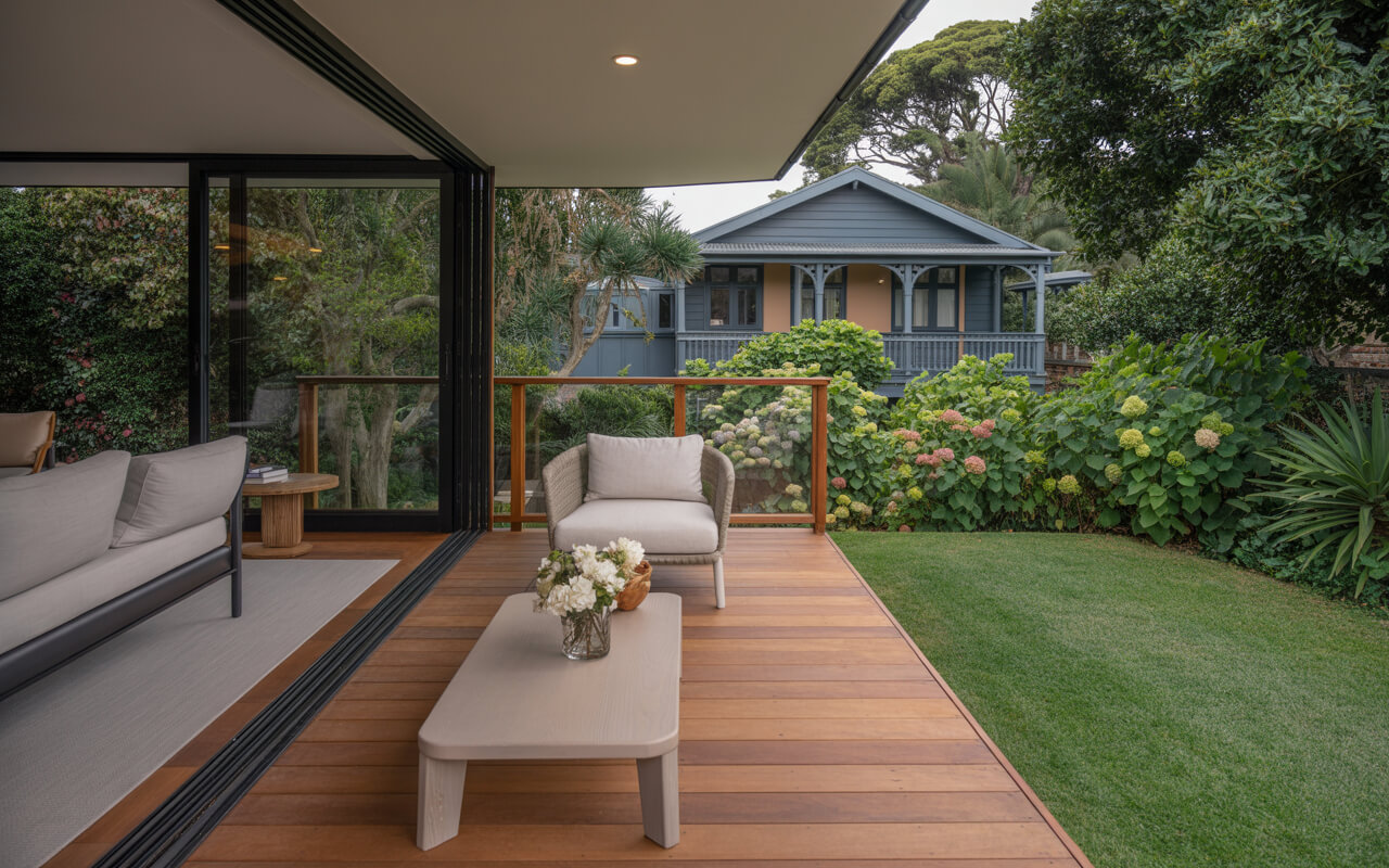 A well-kept timber deck blends seamlessly with the garden and stays inviting year-round.